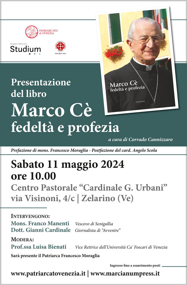 locandina presentazione libro Marco Cè - fedeltà e profezia